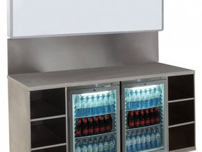 Messedisplay "Illuminatio" inkl. zwei kleinen Kühlschränken
