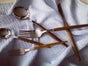 Goldenes Besteck STILETTO glänzend mit Holz Optik oder silbernes Besteck mit Holzoptik in Silber - Galerie - Bild 4