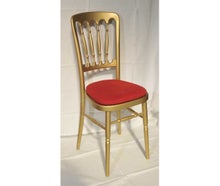 Goldsessel mit rotem, grauem oder beigem Samtpolster