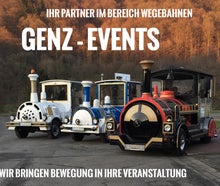 Wegebahn - Bimmelbahn - Besucherbahn - Messebahn - Citybahn - Schuttle - Eisenbahn - Straßeneisenbahn - Zug mieten