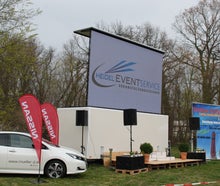 Mobile LED-Videowand, 21qm, hochauflösender Screen für Events/ Public Viewing/ Präsentationen. LED Trailer