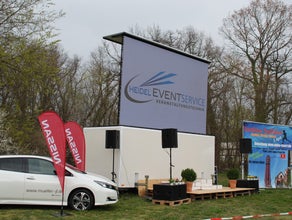 Mobile LED-Videowand, 21qm, hochauflösender Screen für Events/ Public Viewing/ Präsentationen. LED Trailer