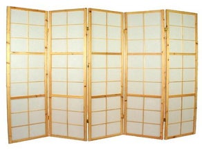 Paravent "Bambus" 5-tlg. 220x175 cm