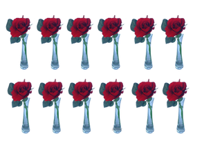 rote Rose 12er Set mieten – Miettisch, Eventtisch, Veranstaltungstisch, Partytisch, Tischzubehör