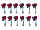 rote Rose 12er Set mieten – Miettisch, Eventtisch, Veranstaltungstisch, Partytisch, Tischzubehör