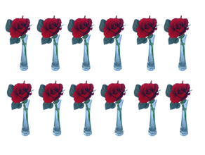 rote Rose 12er Set mieten – Miettisch, Eventtisch, Veranstaltungstisch, Partytisch, Tischzubehör