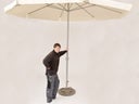 Sonnenschirm 4m Durchmesser weiß inkl. Standfuß - Galerie - Bild 1