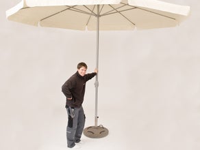 Sonnenschirm 4m Durchmesser weiß inkl. Standfuß