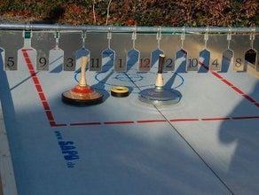 Eisstockbahn jetzt auch mit Lattl-Gestell das ORIGINAL aus dem ZDF-Fernsehgarten vom 28.09.2025/ Eisstockschießen / Curling Bahn