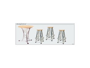 Global Truss Traversentisch mit 3 Barhocker