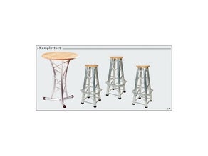 Global Truss Traversentisch mit 3 Barhocker