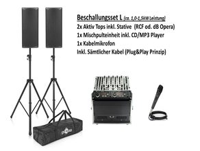 Beschallungsanlage  Partyanlage Paketgröße L oder XL mit Subwoofer