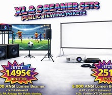 Public Viewing Technik mieten – Beamer Sets und TV Sets mit Musikanlage