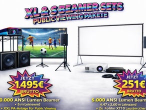 Public Viewing Technik mieten – Beamer Sets und TV Sets mit Musikanlage
