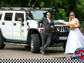 Hummer H2 in weiß - das ganz besondere Hochzeitsfahrzeug