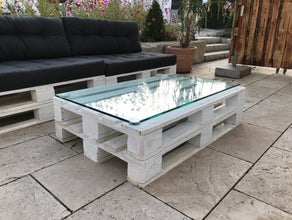 Palettenlounge Tisch "snow"