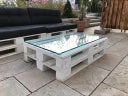 Palettenlounge Tisch "snow"