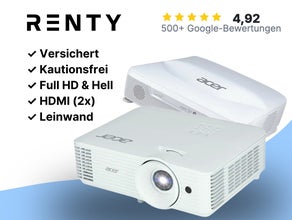 Beamer mieten (ab € 59,90): Full-HD, 5200 ANSI Lumen, Acer ✓ HDMI ✓ Leinwand optional ✓ Kautionsfrei ✓ 28 Standorte