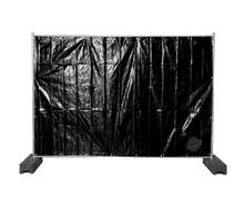 Banner schwarz für Bauzaun mieten – Absperrgitter & Zäune