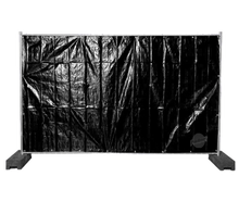 Banner schwarz für Bauzaun mieten – Absperrgitter & Zäune