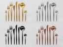 Besteck "STILETTO" in versch. Farben (mattes gold, mattes silber, mattes schwarz, gold weiss, gold cappuccino) - Galerie - Bild 1
