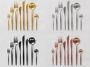Besteck "STILETTO" in versch. Farben (mattes gold, mattes silber, mattes schwarz, gold weiss, gold cappuccino) - Galerie - Bild 1