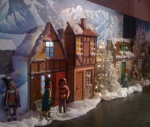 Märchenhafte Weihnachtsstadt, Weihnachten, Schnee, Haus, Hauskulisse Hausfassade