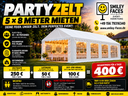 Partyzelt 5x8m mieten – 40 m² | 4 Tage inkl. Lieferung & Aufbau