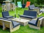 Loungeset Woodlounge Sessel & Sofa 6 Personen, Bauholz, rustikale Optik, naturbelassene Holzmöbel, - Galerie - Bild 2