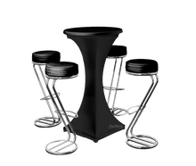 Barhockerset Z schwarz/stretch 4 SET mieten – Bartheke, Mobile Bar, Ausschanktheke, Eventtheke
