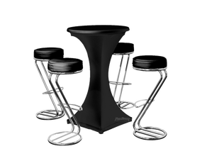 Barhockerset Z schwarz/stretch 4 SET mieten – Bartheke, Mobile Bar, Ausschanktheke, Eventtheke