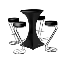 Barhockerset Z schwarz/stretch 4 SET mieten – Bartheke, Mobile Bar, Ausschanktheke, Eventtheke