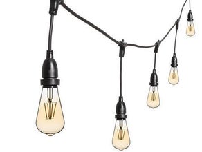 Lichterkette 5m LED Edison Vintage, schwarz