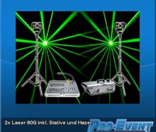 2x Laser 80G inkl, Stative und Hazer
