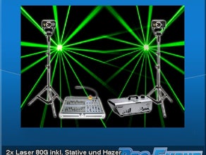 2x Laser 80G inkl, Stative und Hazer