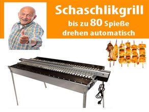 Schaschlik Grill - bis zu 80 Spieße drehen voll automatisch
