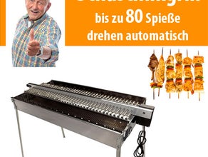 Schaschlik Grill - bis zu 80 Spieße drehen voll automatisch