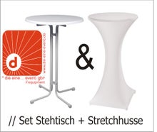 Stehtisch inkl. Stretchhusse weiß