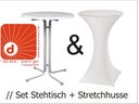 Stehtisch inkl. Stretchhusse weiß - Galerie - Bild 1