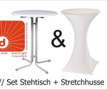 Stehtisch inkl. Stretchhusse weiß