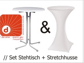 Stehtisch inkl. Stretchhusse weiß