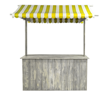 Buffet-Marktstand gelb mieten – Bartheke, Mobile Bar, Ausschanktheke, Eventtheke