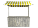 Buffet-Marktstand gelb mieten – Bartheke, Mobile Bar, Ausschanktheke, Eventtheke