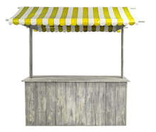 Buffet-Marktstand gelb mieten – Bartheke, Mobile Bar, Ausschanktheke, Eventtheke