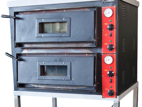 Pizzaofen / Flammkuchenofen auf Rollbaren Gestell-nicht auf dem BILD-, inkl. Schieber 2 Schübe, 8,4 kW, 400V, 16A CEE, Gesamtmaß inkl. Untergestell BxHxT 89x175x81 cm