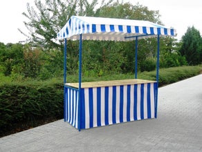 Marktstand blau/weiß