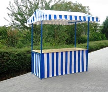 Marktstand blau/weiß