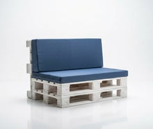 Palettensofa mieten – Lounge-Möbel aus weißen Paletten inkl. Polster (Anthrazit)