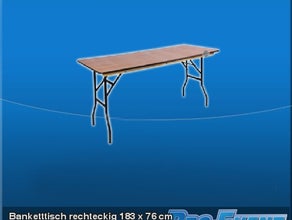 Banketttisch rechteckig 183cm