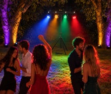 Licht Paket mieten 119 €: LED Lichtbar mit Stativ und 4 Akku-Ambientlichter ✓ kabellos ✓ kautionsfrei